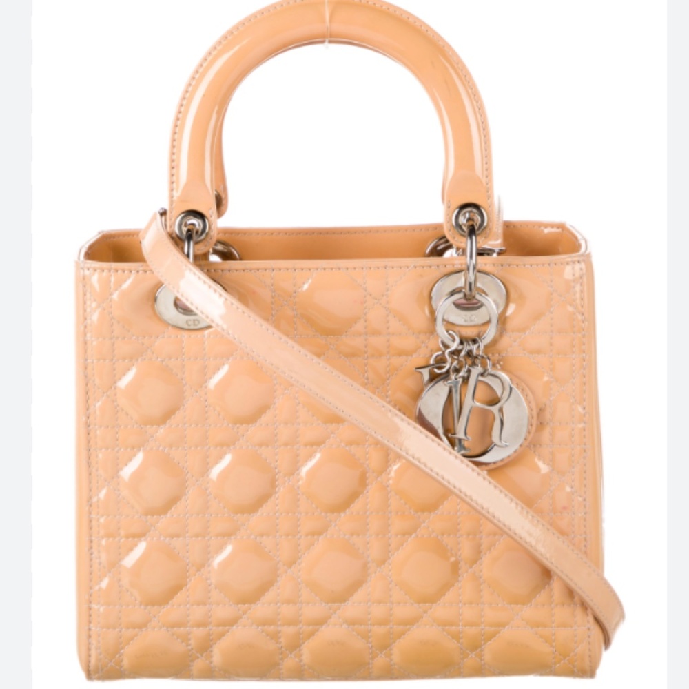 Dior Beige Quilted Satchel